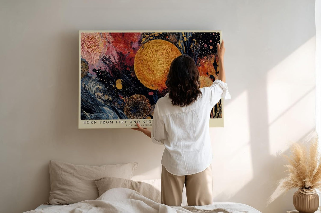 Paul Sinus Wandbild 120x80cm Kosmische Explosion Abstrakte Galaxie Kunst LeinWandbild 120x80cm Universum Wanddekoration