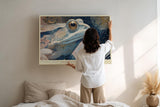 Paul Sinus Wandbild 120x80cm Kosmischer Frosch Fantasie Tierkunst LeinWandbild 120x80cm Mystische Natur Wanddekoration