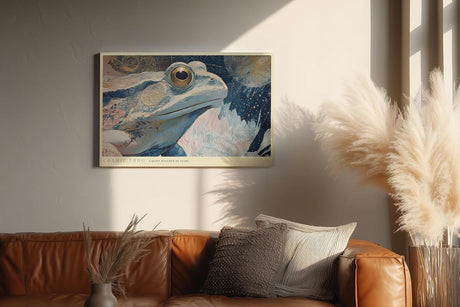 Paul Sinus Wandbild 120x80cm Kosmischer Frosch Fantasie Tierkunst LeinWandbild 120x80cm Mystische Natur Wanddekoration