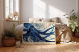 Paul Sinus Wandbild 120x80cm Kosmischer Oktopus Abstrakte Meereskunst LeinWandbild 120x80cm Blaues Tiermotiv Wanddekoration