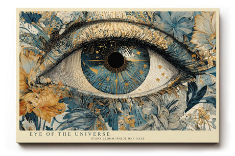 Paul Sinus Wandbild 120x80cm Kosmisches Auge Florale Kunst LeinWandbild 120x80cm Mystische Vision Wanddekoration