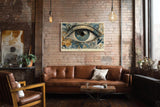 Paul Sinus Wandbild 120x80cm Kosmisches Auge Florale Kunst LeinWandbild 120x80cm Mystische Vision Wanddekoration