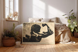Paul Sinus Wandbild 120x80cm Kraft Sport Silhouette Bodybuilding Fitness Kunst Kunstdruck grosses Wandbild 120x80cm motivierende Wanddekoration fuer Wohnzimmer Fitnessraum Büro
