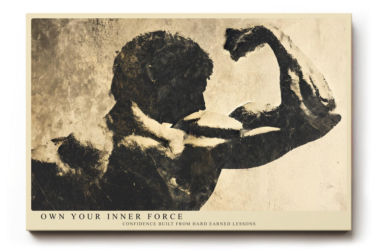 Paul Sinus Wandbild 120x80cm Kraft Sport Silhouette Bodybuilding Fitness Kunst Kunstdruck grosses Wandbild 120x80cm motivierende Wanddekoration fuer Wohnzimmer Fitnessraum Büro