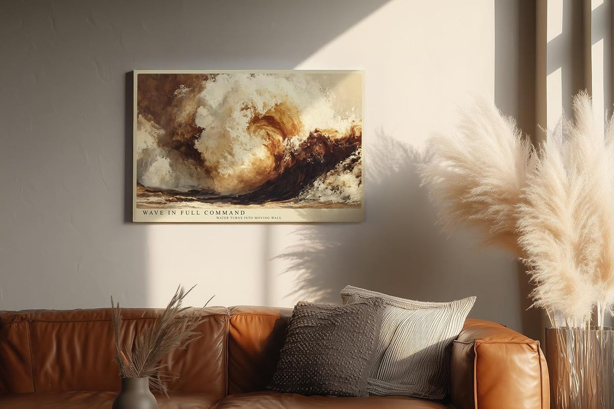 Paul Sinus Wandbild 120x80cm Kraftvolle Meereswelle Abstrakte Ozean Kunst Dynamische Natur Darstellung