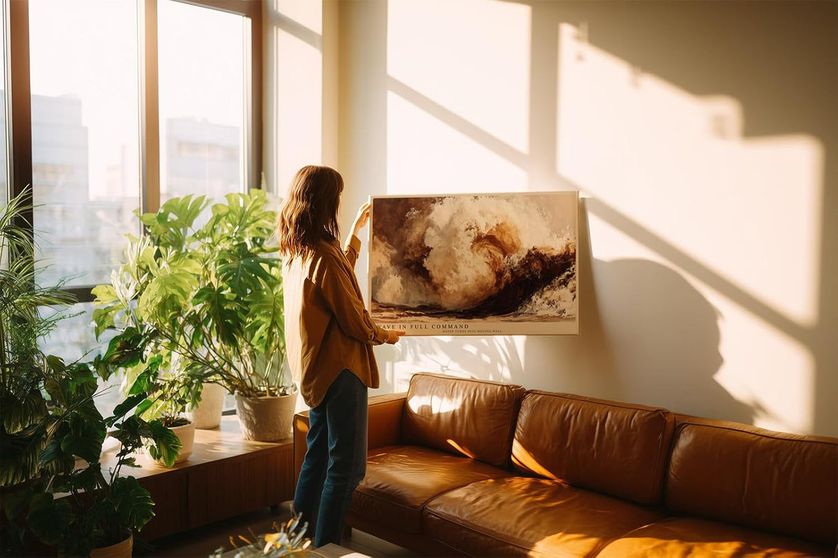 Paul Sinus Wandbild 120x80cm Kraftvolle Meereswelle Abstrakte Ozean Kunst Dynamische Natur Darstellung