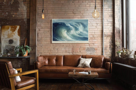 Paul Sinus Wandbild 120x80cm Kraftvolle Meereswelle moderne Ozean Kunst mit dynamischer Wasserstruktur