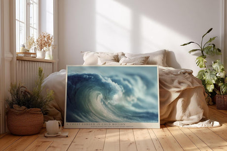 Paul Sinus Wandbild 120x80cm Kraftvolle Meereswelle moderne Ozean Kunst mit dynamischer Wasserstruktur