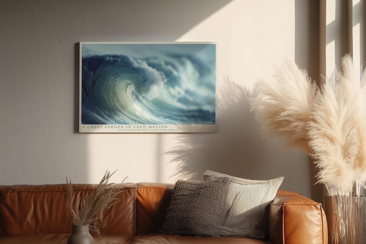 Paul Sinus Wandbild 120x80cm Kraftvolle Meereswelle moderne Ozean Kunst mit dynamischer Wasserstruktur