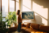 Paul Sinus Wandbild 120x80cm Kraftvolle Meereswelle moderne Ozean Kunst mit dynamischer Wasserstruktur
