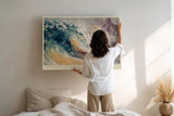 Paul Sinus Wandbild 120x80cm Kraftvolle Ozeanwelle – Dynamische Meereskunst mit starker Brandung für moderne Wohnräume