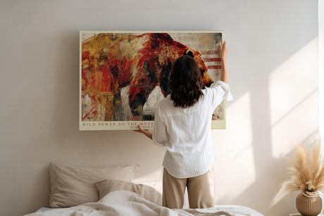 Paul Sinus Wandbild 120x80cm Kraftvoller Bär in Bewegung – Ausdrucksstarke Tierkunst mit dynamischen Farben für moderne Wohnräume