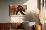 Paul Sinus Wandbild 120x80cm Kraftvoller Bär in Bewegung – Ausdrucksstarke Tierkunst mit dynamischen Farben für moderne Wohnräume