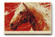 Paul Sinus Wandbild 120x80cm kraftvolles Pferd abstrakte Kunst rot weiss dynamische Bewegung modernes Kunstbild grosse Wanddekoration fuer Wohnzimmer Büro