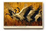 Paul Sinus Wandbild 120x80cm Kraniche Flug Natur Kunstmotiv Elegante Voegel in Bewegung mit warmen Farben