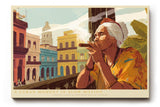 Paul Sinus Wandbild 120x80cm Kubanische Stadtszene mit rauchender Frau farbenreiche urbane Illustration