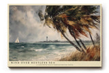 Paul Sinus Wandbild 120x80cm Kueste mit Leuchtturm und Segelboot Impressionistische Meereslandschaft fuer Wohnzimmer Schlafzimmer und Büro