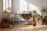 Paul Sinus Wandbild 120x80cm Kueste mit Leuchtturm und Segelboot Impressionistische Meereslandschaft fuer Wohnzimmer Schlafzimmer und Büro