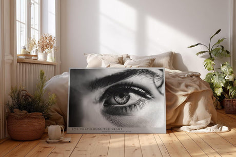 Paul Sinus Wandbild 120x80cm Künstlerische Schwarz Weiß Augen Fotografie Ausdrucksstarkes Blick Motiv Moderne Wanddekoration
