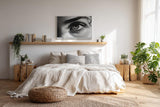Paul Sinus Wandbild 120x80cm Künstlerische Schwarz Weiß Augen Fotografie Ausdrucksstarkes Blick Motiv Moderne Wanddekoration