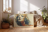 Paul Sinus Wandbild 120x80cm Künstlerisches Frauenportrait Abstrakte Malerei in Warmen Farben für Wohnzimmer Schlafzimmer Büro