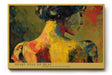Paul Sinus Wandbild 120x80cm Künstlerisches Frauenportrait in Gelb Rot und Grün Moderne Kunst für Wohnzimmer Schlafzimmer Büro