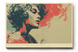 Paul Sinus Wandbild 120x80cm Künstlerisches Frauenportrait moderne Pop Art Kunst in Rot und Beige stilvolle Wanddekoration