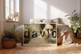 Paul Sinus Wandbild 120x80cm Künstlerisches Männerportrait Abstrakte Collage in Beige Schwarz und Grau für Wohnzimmer Büro Atelier