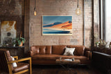 Paul Sinus Wandbild 120x80cm Küstenlandschaft Wüste Strand Meer moderne Landschaftskunst orange Sanddünen ruhige Natur