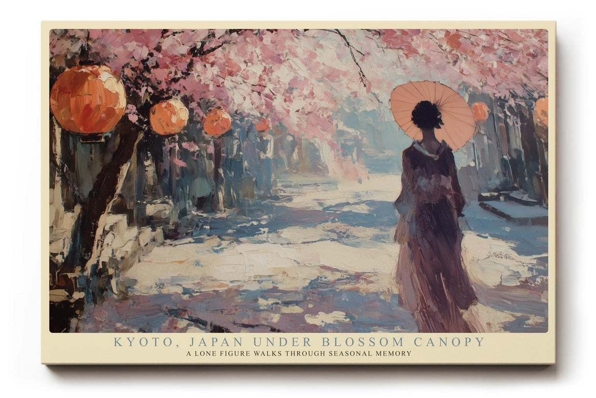 Paul Sinus Wandbild 120x80cm Kyoto Kirschblueten Landschaft Japan Kunstmotiv Spaziergang unter Sakura