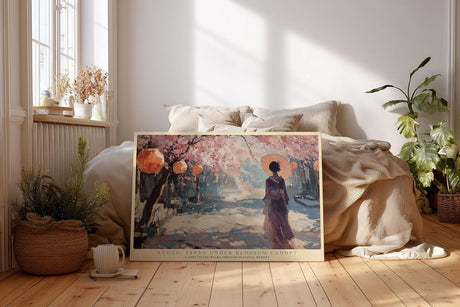 Paul Sinus Wandbild 120x80cm Kyoto Kirschblueten Landschaft Japan Kunstmotiv Spaziergang unter Sakura