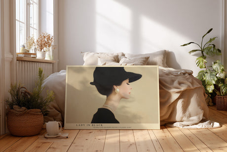 Paul Sinus Wandbild Lady in Black – elegante Frau im Profil mit Perlen und Hut verkörpert zeitlosen Stil und feminine Raffinesse