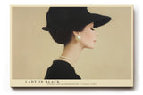 Paul Sinus Wandbild Lady in Black – elegante Frau im Profil mit Perlen und Hut verkörpert zeitlosen Stil und feminine Raffinesse