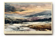 Paul Sinus Wandbild 120x80cm Landschaft Aquarell Berge modern beige blau Natur Kunstdruck grosses Kunstbild ruhige Wanddekoration fuer Wohnzimmer Büro Flur