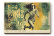 Paul Sinus Wandbild 120x80cm Laufende Frau Pop Art Collage Moderne Kunst in Gruen Gelb Wanddekoration