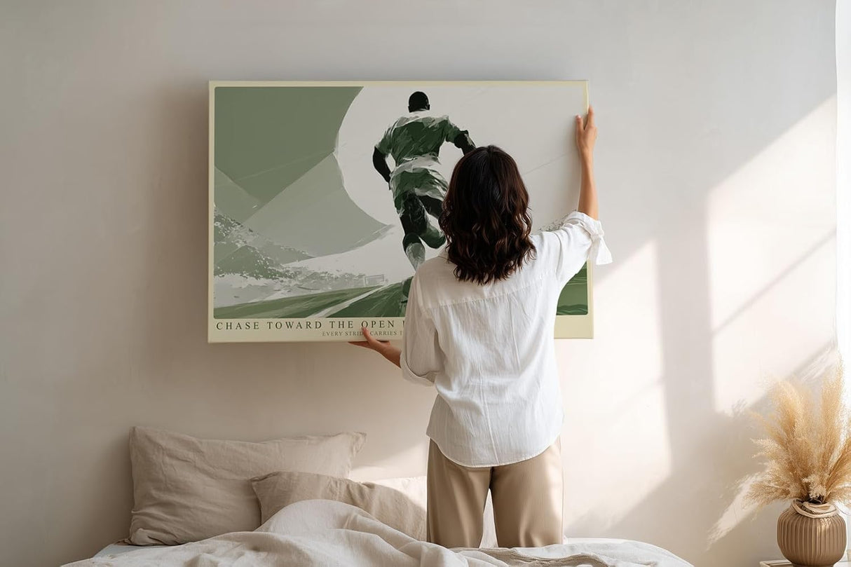 Paul Sinus Wandbild 120x80cm Laufender Sportler modernes Motiv mit Dynamik und Bewegung fuer motivierende Wohnräume