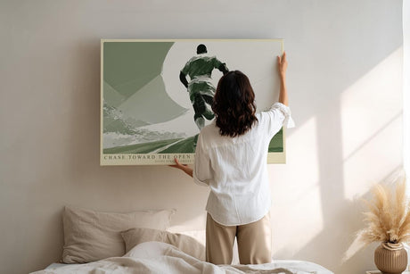 Paul Sinus Wandbild 120x80cm Laufender Sportler modernes Motiv mit Dynamik und Bewegung fuer motivierende Wohnräume