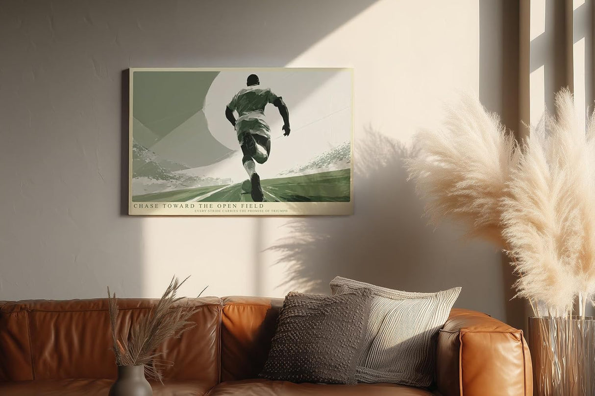 Paul Sinus Wandbild 120x80cm Laufender Sportler modernes Motiv mit Dynamik und Bewegung fuer motivierende Wohnräume
