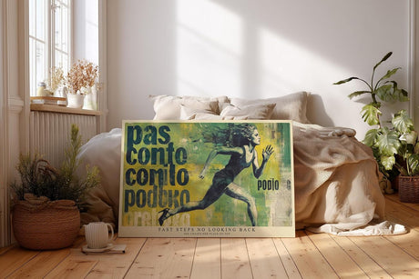 Paul Sinus Wandbild 120x80cm Läuferin Dynamische Sportkunst LeinWandbild 120x80cm Moderne Fitness Wanddekoration