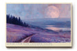Paul Sinus Wandbild 120x80cm Lavendelfeld Mondlandschaft Ruhige Naturkunst in Lila und Blau Atmosphaerische Landschaft fuer Wohnzimmer Schlafzimmer und Büro