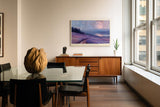 Paul Sinus Wandbild 120x80cm Lavendelfeld Mondlandschaft Ruhige Naturkunst in Lila und Blau Atmosphaerische Landschaft fuer Wohnzimmer Schlafzimmer und Büro