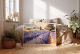 Paul Sinus Wandbild 120x80cm Lavendelfelder Provence Landschaft Kunst in Violett und Gold für Wohnzimmer Schlafzimmer Büro