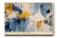 Paul Sinus Wandbild 120x80cm Layers of Light and Paint Abstrakte Struktur Kunst in Blau Gelb und Weiss Modernes Design Wandbild 120x80cm