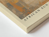 Paul Sinus Wandbild 120x80cm Leopard Afrika Tierkunst modern orange beige Kunstdruck grosses Wandbild 120x80cm exotische Wanddekoration fuer Wohnzimmer Büro