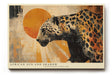 Paul Sinus Wandbild 120x80cm Leopard Afrika Tierkunst modern orange beige Kunstdruck grosses Wandbild 120x80cm exotische Wanddekoration fuer Wohnzimmer Büro