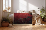 Paul Sinus Wandbild 120x80cm Leopard im Dschungel exotische Tierkunst rote Tropenlandschaft Wanddekoration fuer Wohnzimmer Büro