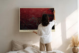Paul Sinus Wandbild 120x80cm Leopard im Dschungel exotische Tierkunst rote Tropenlandschaft Wanddekoration fuer Wohnzimmer Büro