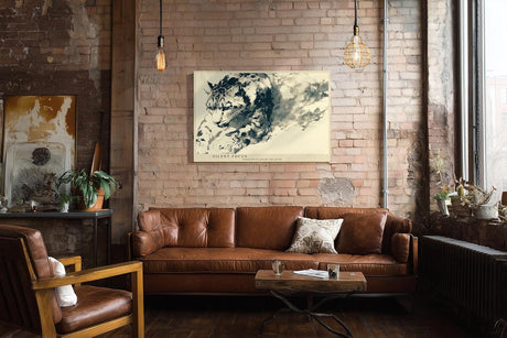 Paul Sinus Wandbild 120x80cm Leopard in Bewegung moderne monochrome Tierkunst dynamisches Raubkatzen Motiv stilvolle Wanddekoration fuer Wohnzimmer Büro