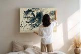 Paul Sinus Wandbild 120x80cm Leopard in Bewegung moderne monochrome Tierkunst dynamisches Raubkatzen Motiv stilvolle Wanddekoration fuer Wohnzimmer Büro