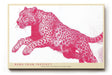Paul Sinus Wandbild Leopard moderne Tierkunst rotes Grafikdesign dynamische Illustration Kunstdruck stilvolle Wanddekoration fuer Wohnzimmer Büro
